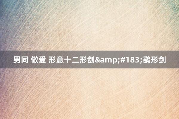 男同 做爱 形意十二形剑·鹞形剑