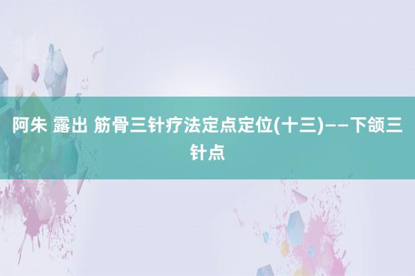 阿朱 露出 筋骨三针疗法定点定位(十三)——下颌三针点